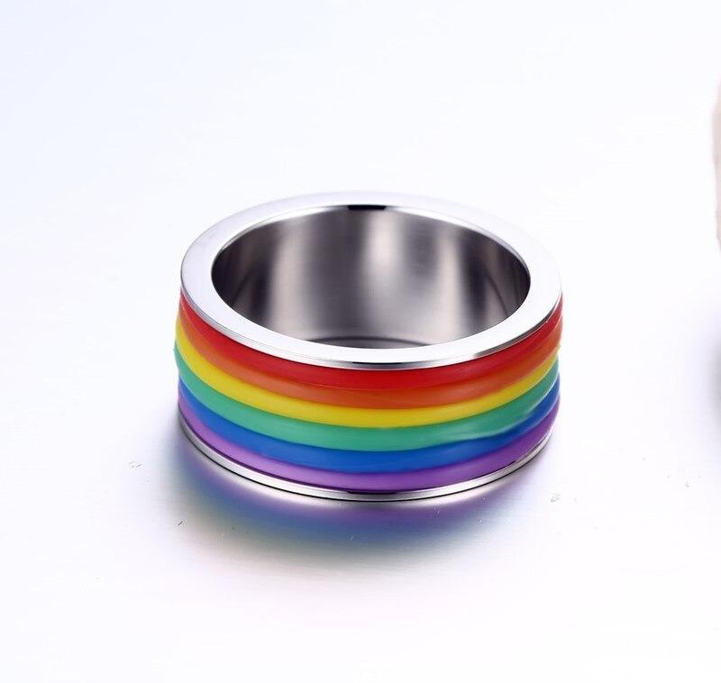 Új 2020-as, kiváló minőségű rozsdamentes acél LGBTQIA+ szivárványgyűrű - plusminusco.com