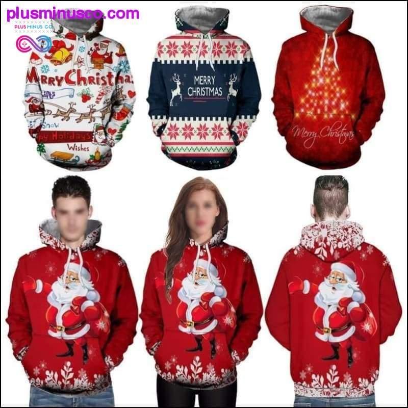 Novi 3D božićni hoodies, muški/ženski ležerni pulover - plusminusco.com