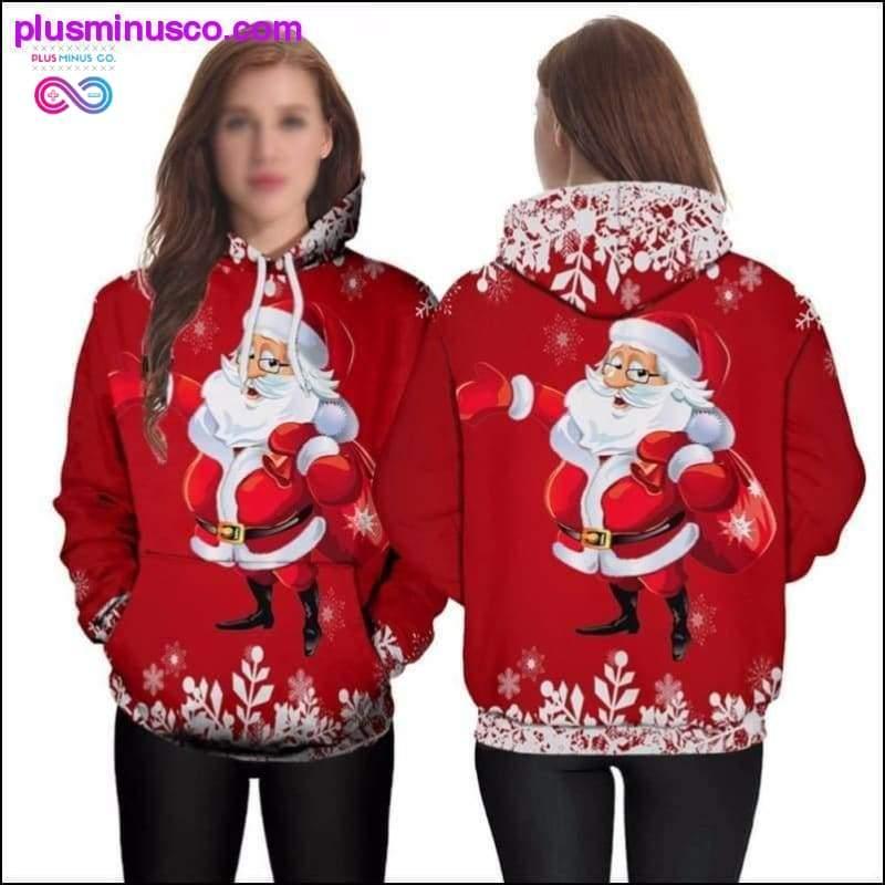 Nowe świąteczne bluzy z kapturem 3D, męskie/damskie, na co dzień – plusminusco.com