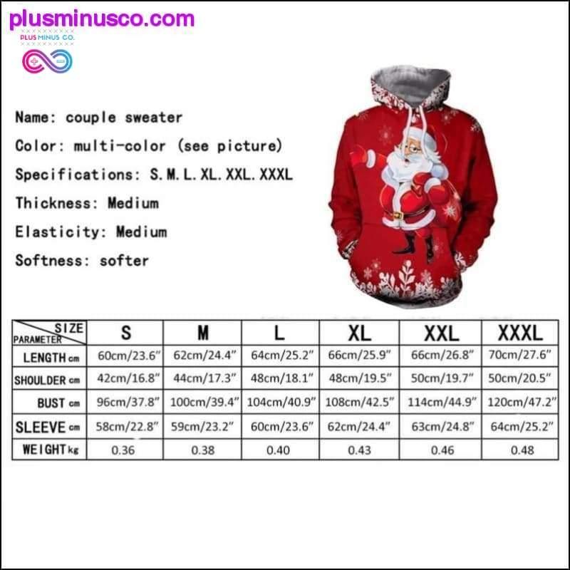 Novi 3D božićni hoodies, muški/ženski ležerni pulover - plusminusco.com