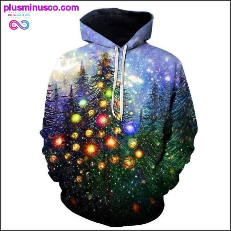 Ny 3D-utskrift hoodie herr damtryckt julgran - plusminusco.com