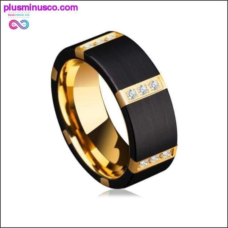 Новое поступление, черные кольца из карбида вольфрама шириной 8 мм для мужчин - plusminusco.com