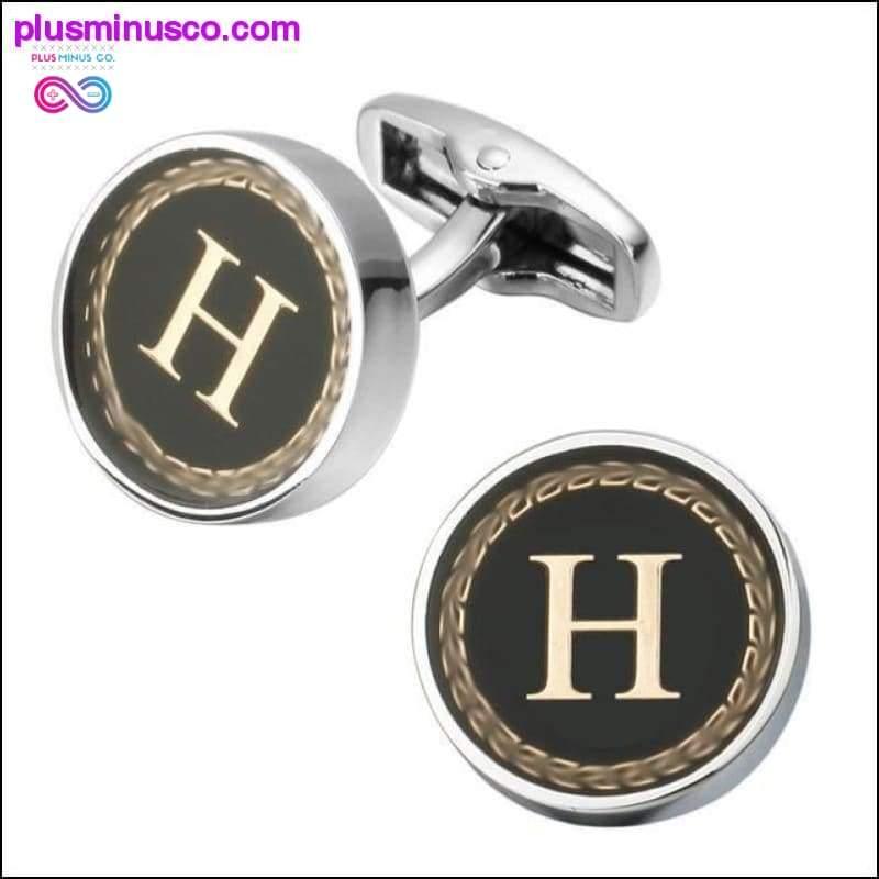 New Arrival Fashion Letter A D R H M Cufflinks The English - plusminusco.com