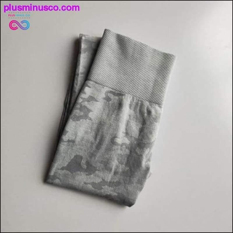 Nuovi leggings mimetici senza cuciture top corto a maniche lunghe con camma in 5 colori - plusminusco.com