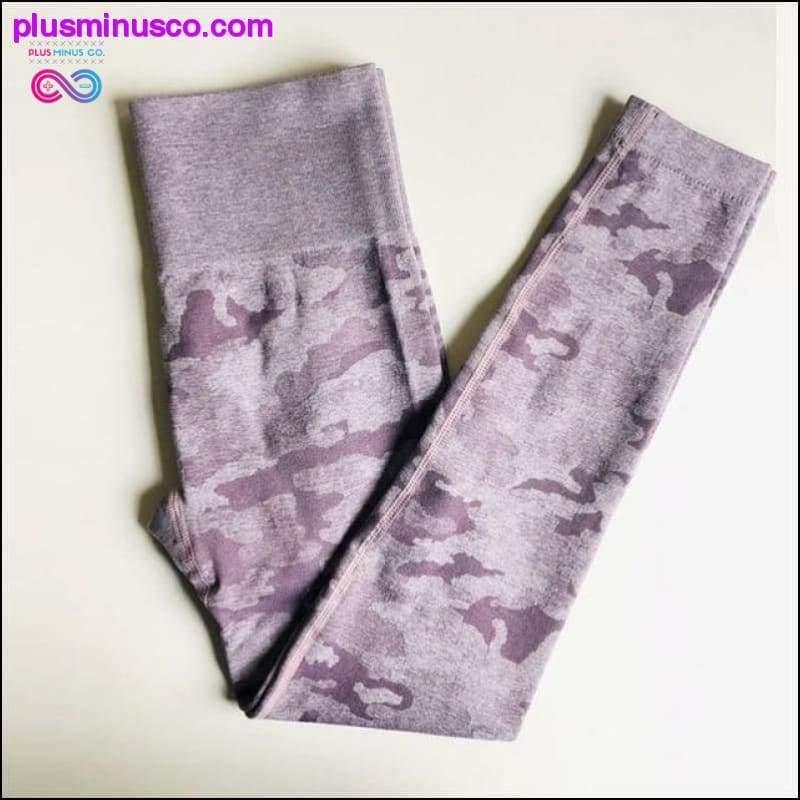 Nuovi leggings mimetici senza cuciture top corto a maniche lunghe con camma in 5 colori - plusminusco.com