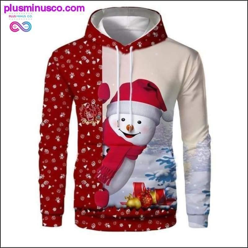新しいクリスマス パーカー メンズ 3D サンタ クロースと雪だるまの木 - plusminusco.com