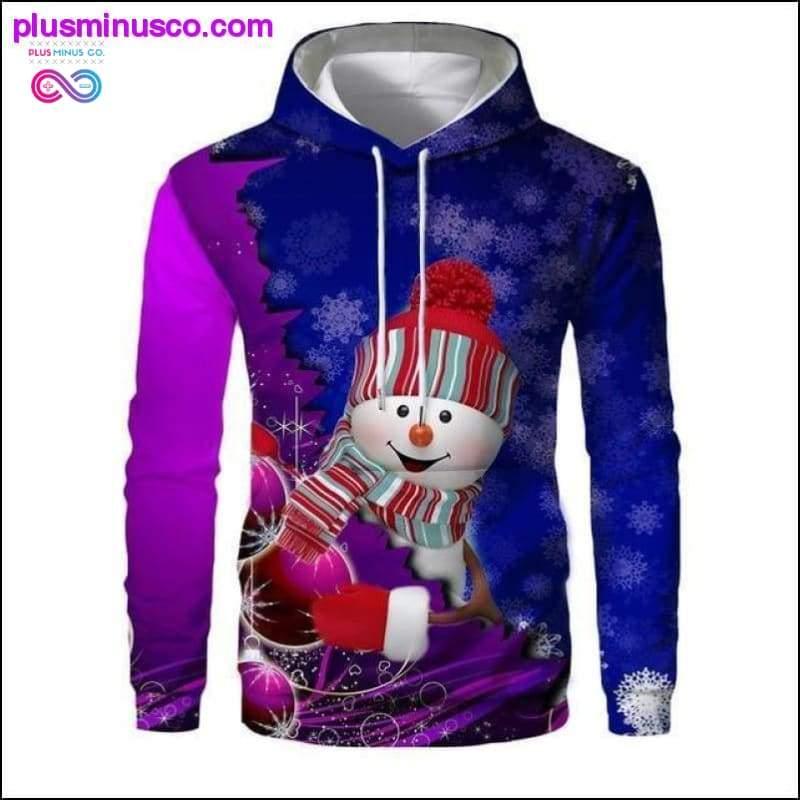 New Christmas Hoodies Men 3D Santa Claus And Snowman Trees - plusminusco.com