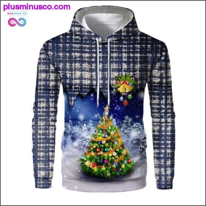 新しいクリスマス パーカー メンズ 3D サンタ クロースと雪だるまの木 - plusminusco.com