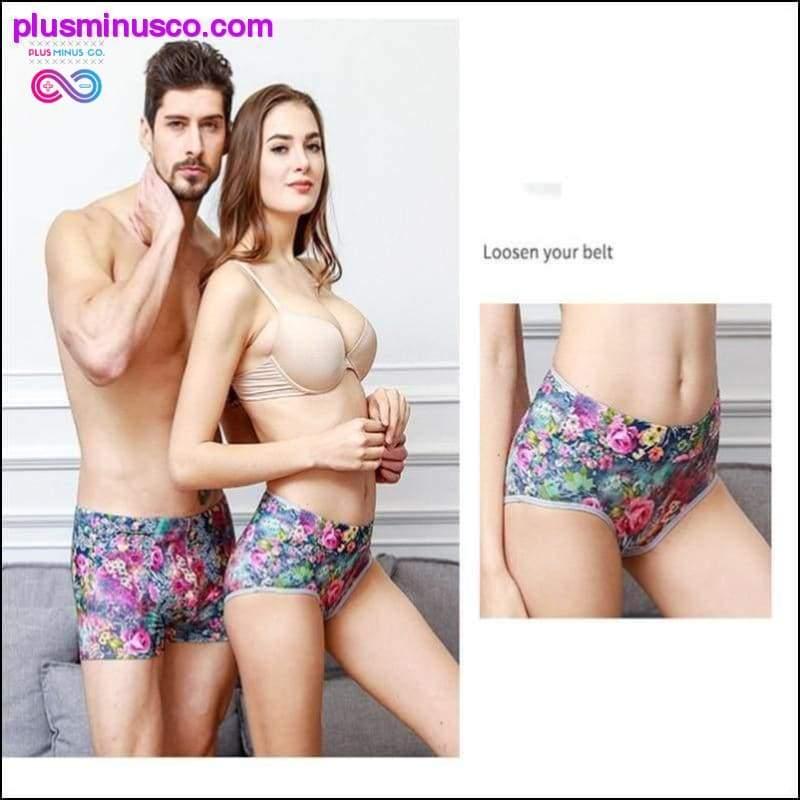 Nueva ropa interior para parejas, calzoncillos estampados, pantalones cortos sexis para mujeres - plusminusco.com