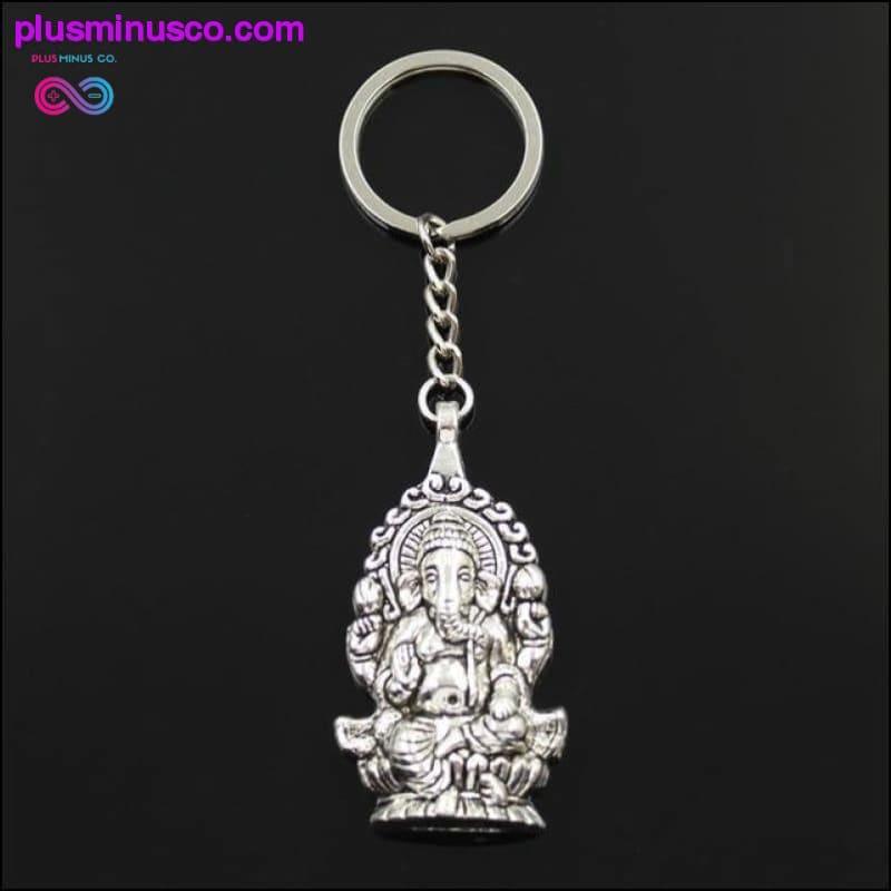 Nouveau porte-clés mode 62x32mm Ganesha bouddha éléphant - plusminusco.com