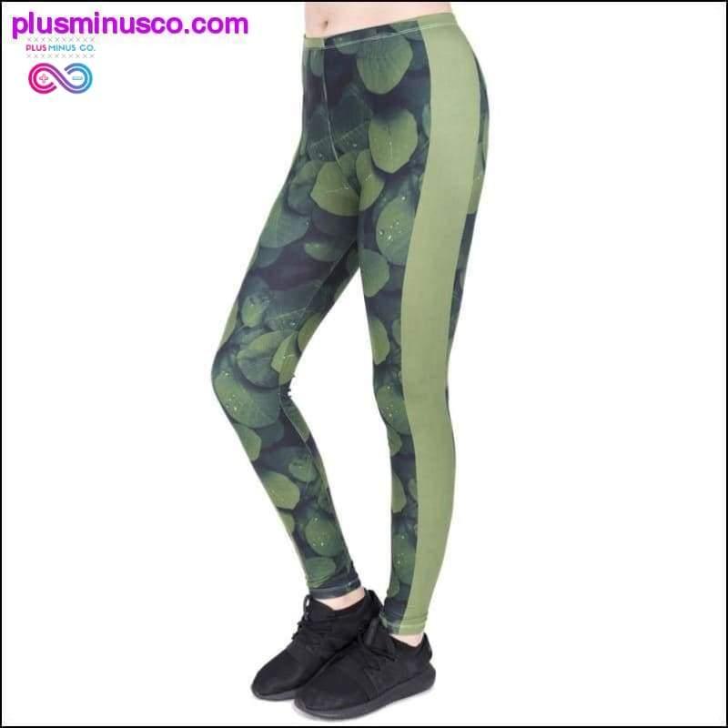 New leggins mujer Green Leafs Printing legging fitness - plusminusco.com