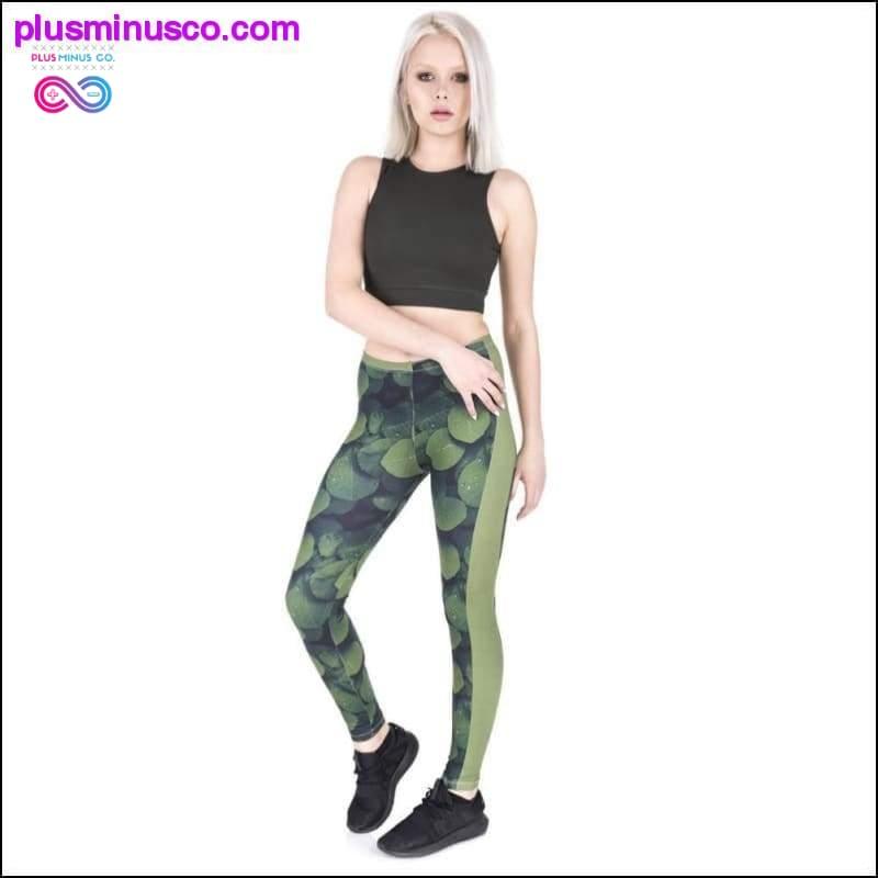 New leggins mujer Green Leafs Printing legging fitness - plusminusco.com
