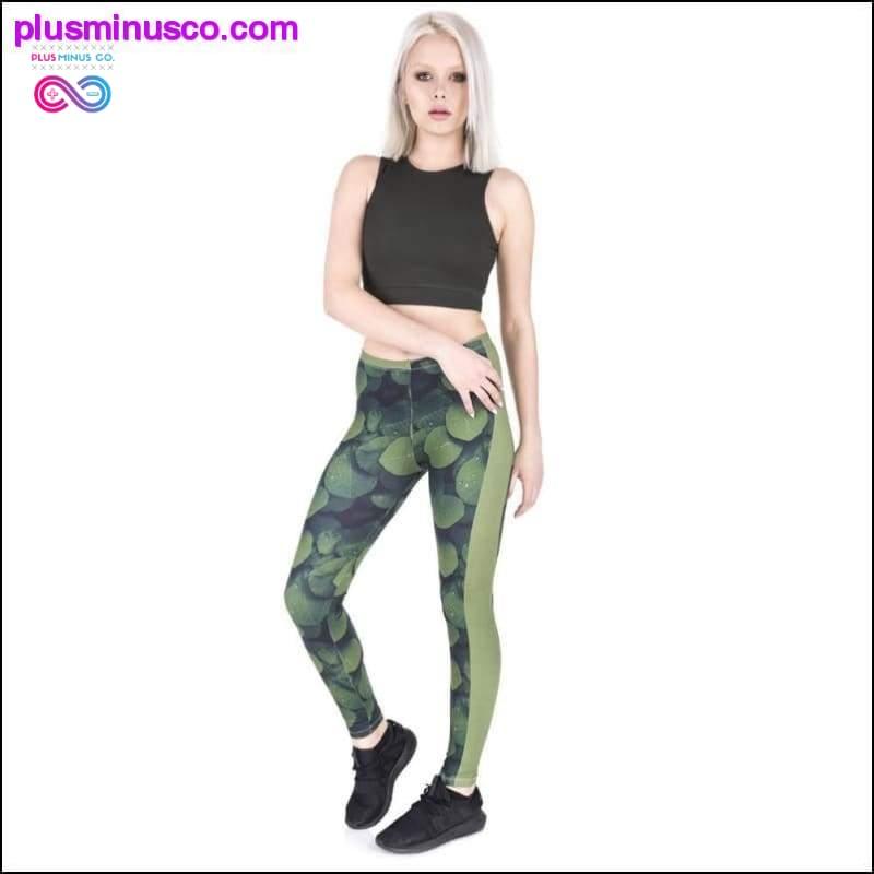 Nuevo leggins mujer Green Leafs Printing legging fitness - plusminusco.com