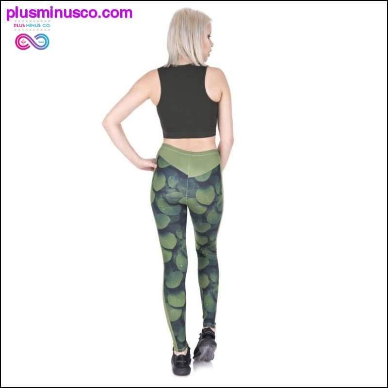 New leggins mujer Green Leafs Printing legging fitness - plusminusco.com