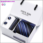 Nyt plaid herre slips sæt ekstra lang størrelse 145cm*8cm Slips - plusminusco.com