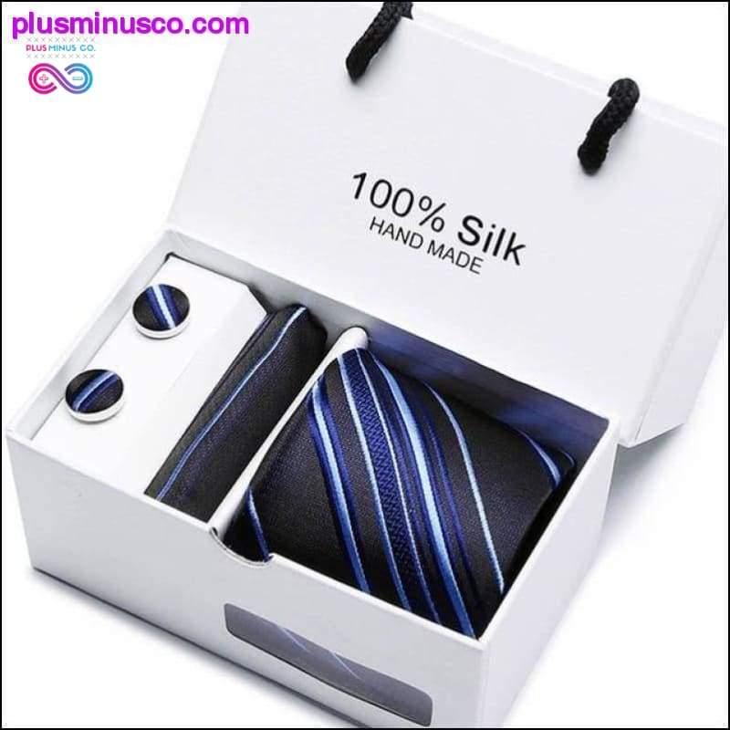 Nytt Rutigt slipsset för män Extra lång storlek 145cm*8cm Slips - plusminusco.com