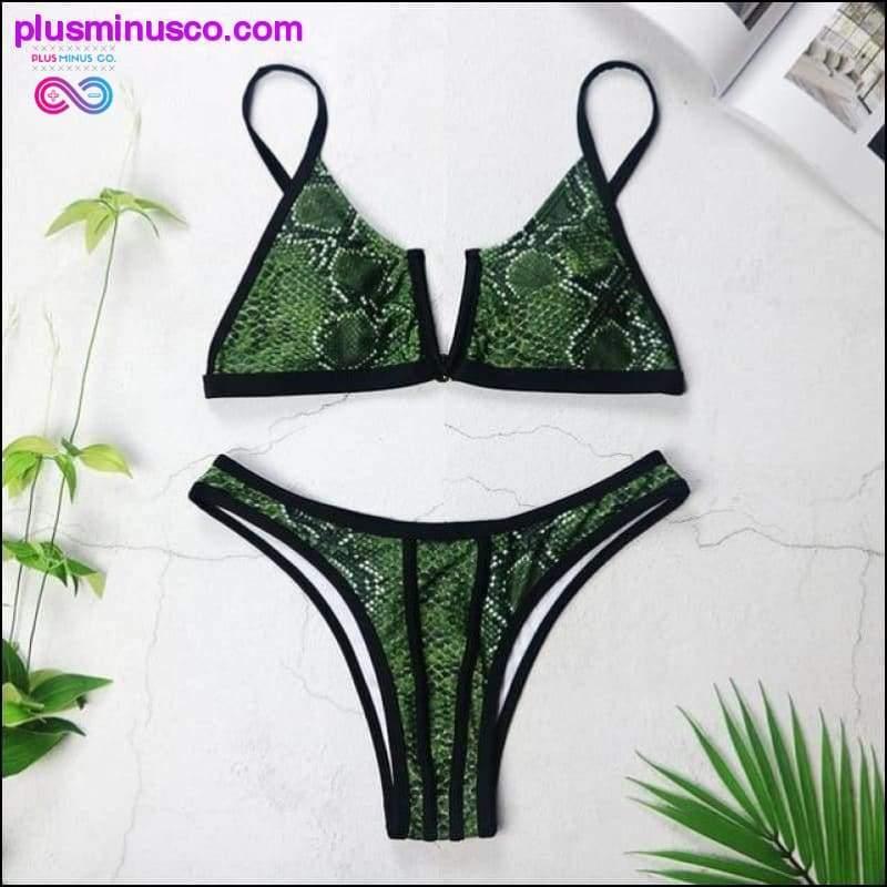 New Sexy Bandeau Bikini V Neck Swimsuits Push Up Swimwear - - plusminusco.com