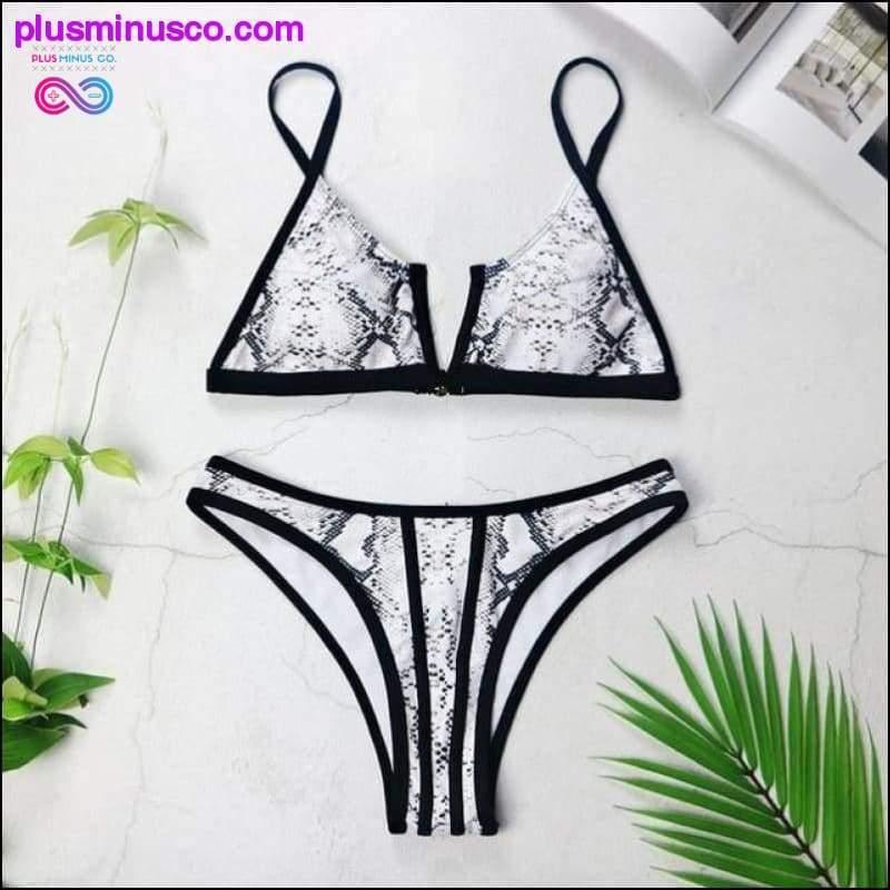 New Sexy Bandeau Bikini V Neck Swimsuits Push Up Swimwear - - plusminusco.com