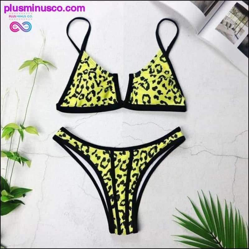New Sexy Bandeau Bikini V Neck Swimsuits Push Up Swimwear - - plusminusco.com