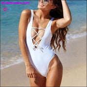 Nowy seksowny strój kąpielowy Monokini z paskami, jednoczęściowy strój kąpielowy - plusminusco.com