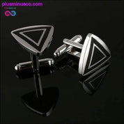 New Simple Style Black Rectangle Cufflinks Mens Shirt - plusminusco.com