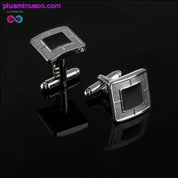 New Simple Style Black Rectangle Cufflinks Mens Shirt - plusminusco.com