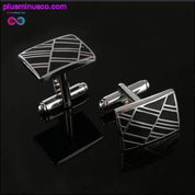 New Simple Style Black Rectangle Cufflinks Mens Shirt - plusminusco.com