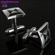 New Simple Style Black Rectangle Cufflinks Mens Shirt - plusminusco.com