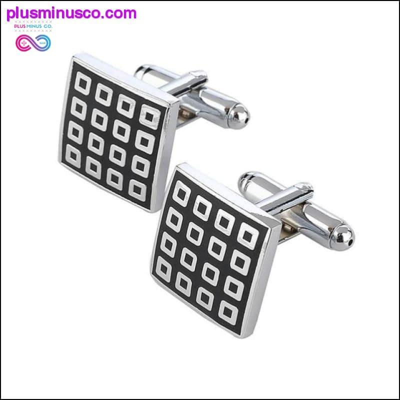 New Simple Style Black Rectangle Cufflinks Mens Shirt - plusminusco.com