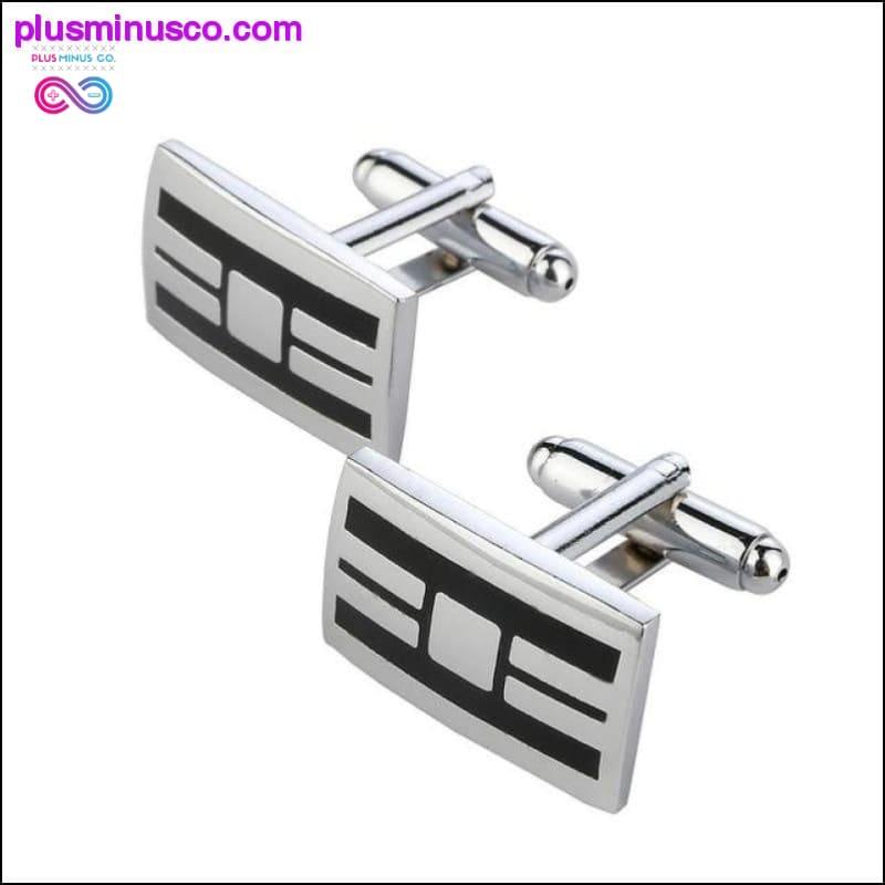 New Simple Style Black Rectangle Cufflinks Mens Shirt - plusminusco.com