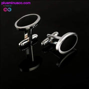 New Simple Style Black Rectangle Cufflinks Mens Shirt - plusminusco.com
