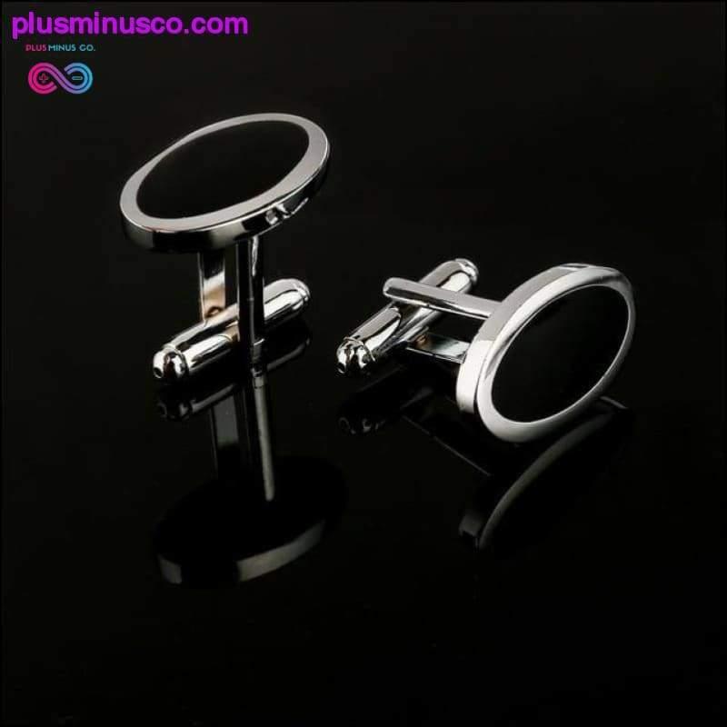 New Simple Style Black Rectangle Cufflinks Mens Shirt - plusminusco.com