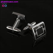New Simple Style Black Rectangle Cufflinks Mens Shirt - plusminusco.com