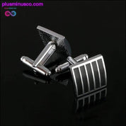 New Simple Style Black Rectangle Cufflinks Mens Shirt - plusminusco.com