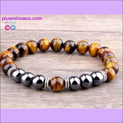 New wild men's 8mm tiger's eye obsidian hematite elastic - plusminusco.com