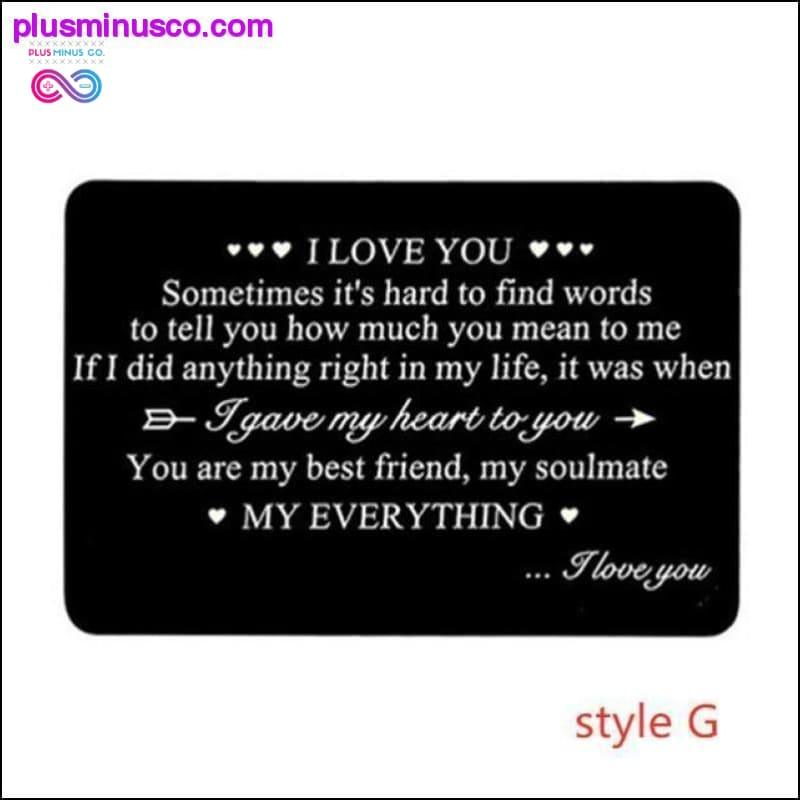 Nouvel An Love Note Boyfriend Gifts Cartes de portefeuille gravées - plusminusco.com