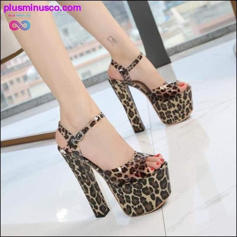 Night Club Walk Show Leopard Print 17cm High Heel Sandals - plusminusco.com