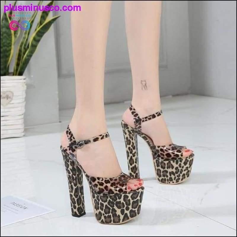 Night Club Walk Show Leopard Print 17cm High Heel Sandals - plusminusco.com