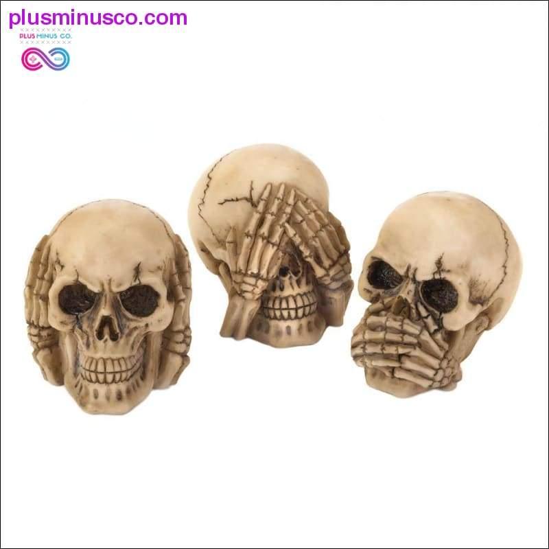 No Evil Skulls ll Plusminusco.com art, Garden Decor, gift, home decor - plusminusco.com