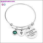 "Not sisters by blood but sisters by heart"Birthstone Bangle - plusminusco.com
