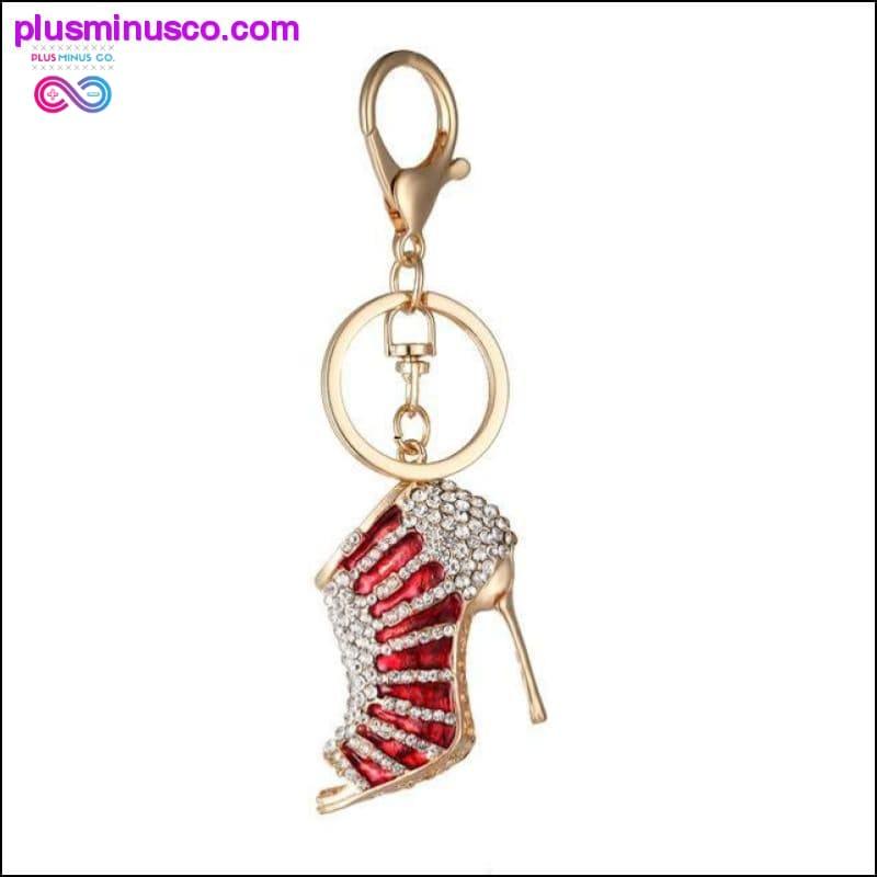 Porte-clés de chaussure à talons hauts en cristal de nouveauté en alliage pour femmes - plusminusco.com