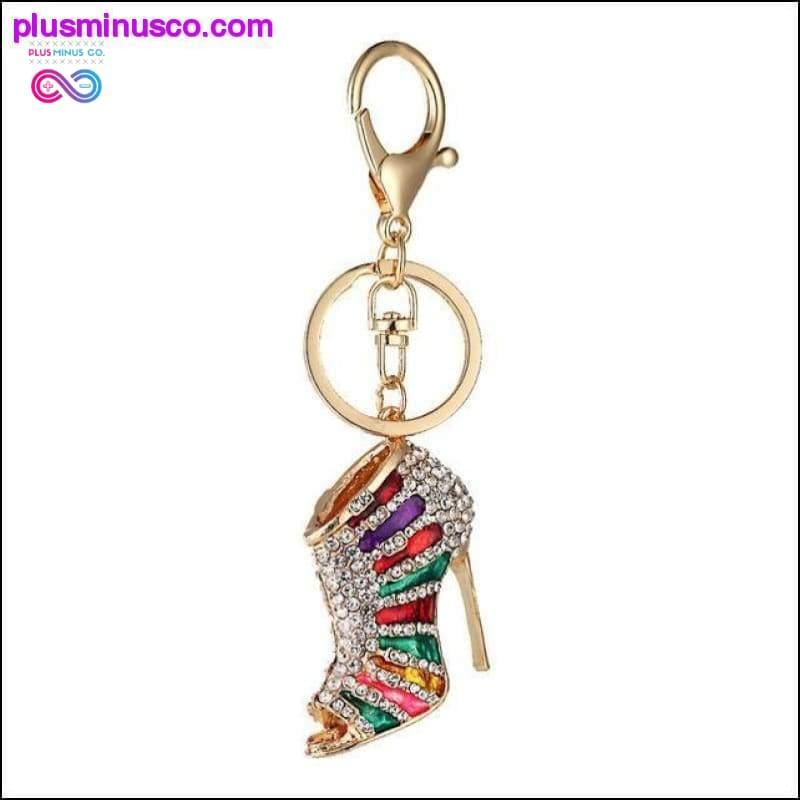 Porte-clés de chaussure à talons hauts en cristal de nouveauté en alliage pour femmes - plusminusco.com
