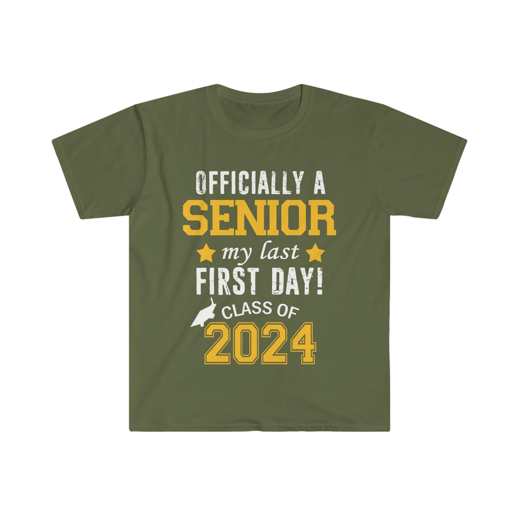 Offisielt senior Min siste førstedagskurs i 2024, Back To School T-skjorter, Senior 2024 jenter, Graduating Senior 2024 skjorte, Funny Senior - plusminusco.com