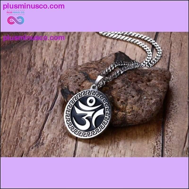 Collar con colgante de símbolo de meditación sánscrito Om AUM || - plusminusco.com