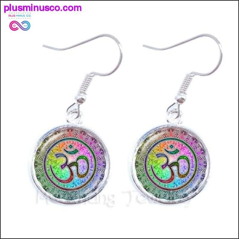 Om Ohm Aum Namaste Yoga Symbol Earrings Charming Bright - plusminusco.com