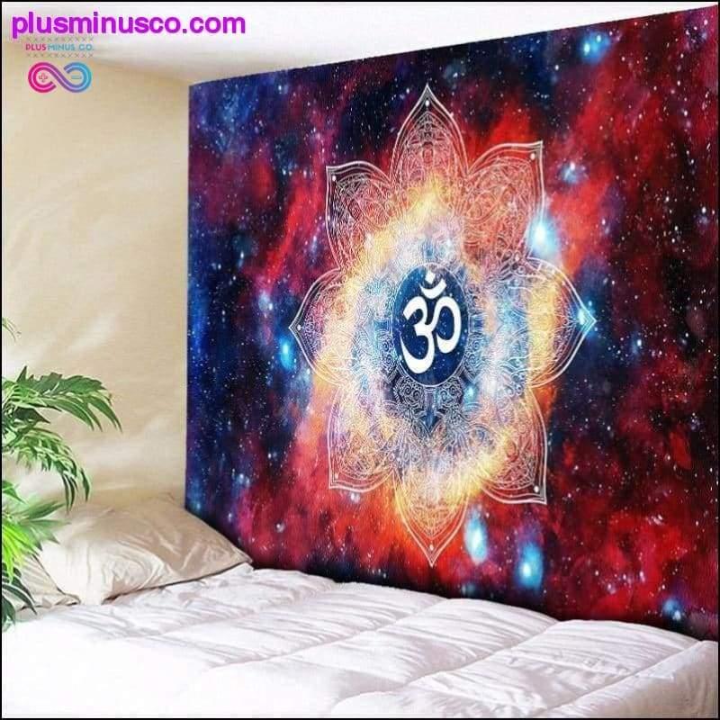 Ombre Galaxy Space 3D Psykedelisk Tapestry Mandala Wall - plusminusco.com