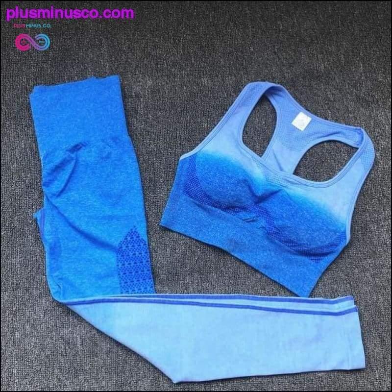 Ombre Seamless Gym Fitness Suit rinnahoidja säärised kõrge vöökohaga jooga - plusminusco.com