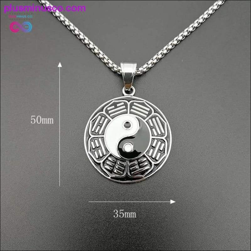 Oriental Ethnic Style Tai-ji Eight Trigrams Yin and Yang Korean, κολιέ, μενταγιόν κολιέ, τρίγραμμο, yin yang, κοσμήματα yin yang - plusminusco.com
