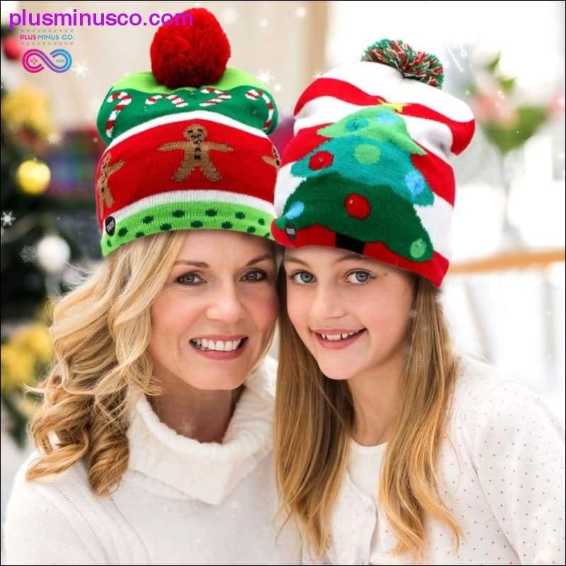 OurWarm Led Light Cotton Christmas Hat Knit Up Beanie Hat - plusminusco.com