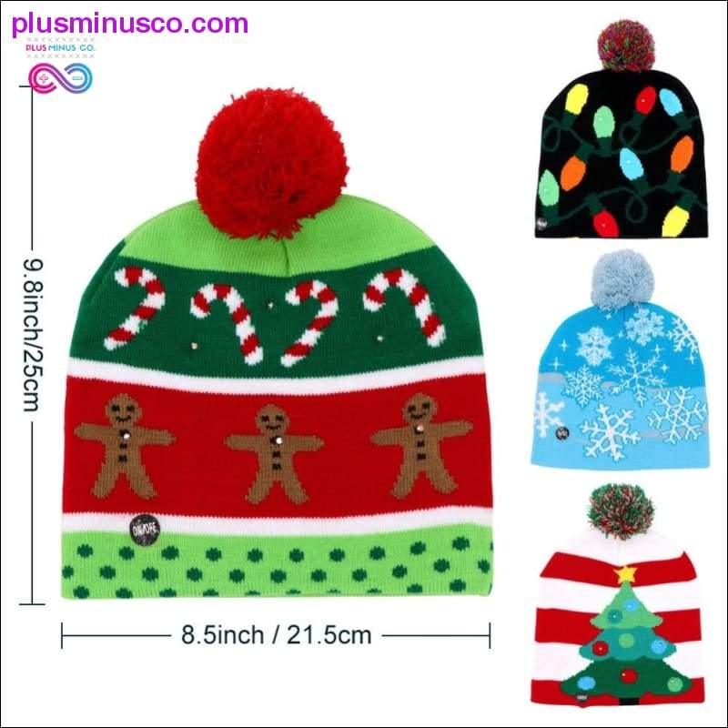 OurWarm Led Light Cotton Christmas Hat Knit Up Beanie Hat - plusminusco.com